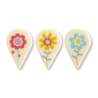 Schokoaufleger Blümchen 135 Stk., weiße Schokolade