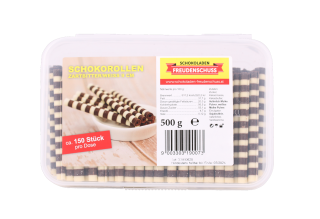 Schokorollen 9 cm zartbitter/weiß